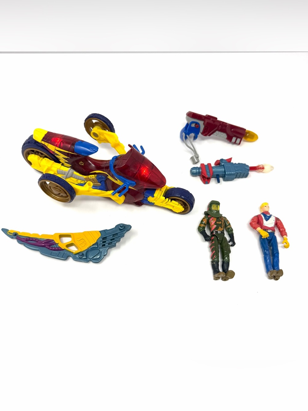 VTG Johnny Quest Galoob Action Figure Lot Cyber Cycle Biohazard Hadji Wrangler